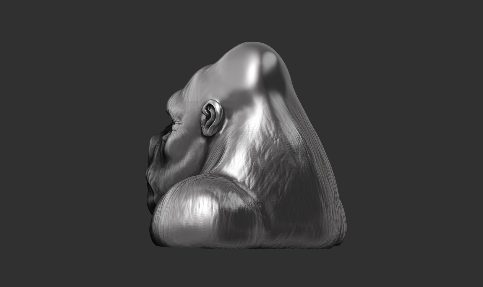 Gorilla sculpture 3D print model_16
