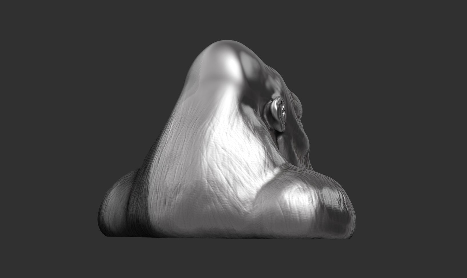 Gorilla sculpture 3D print model_11