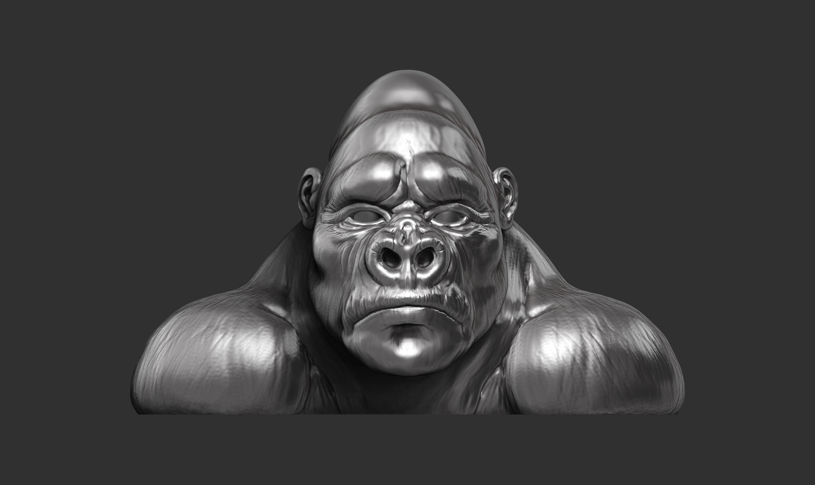 Gorilla sculpture 3D print model_22
