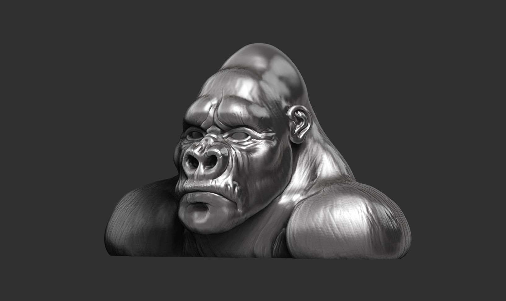 Gorilla sculpture 3D print model_20