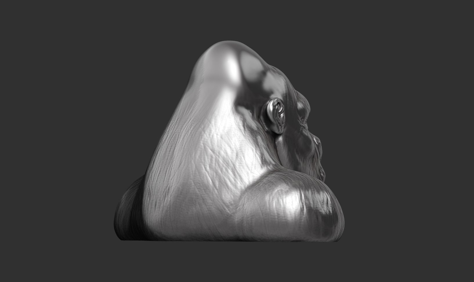 Gorilla sculpture 3D print model_10