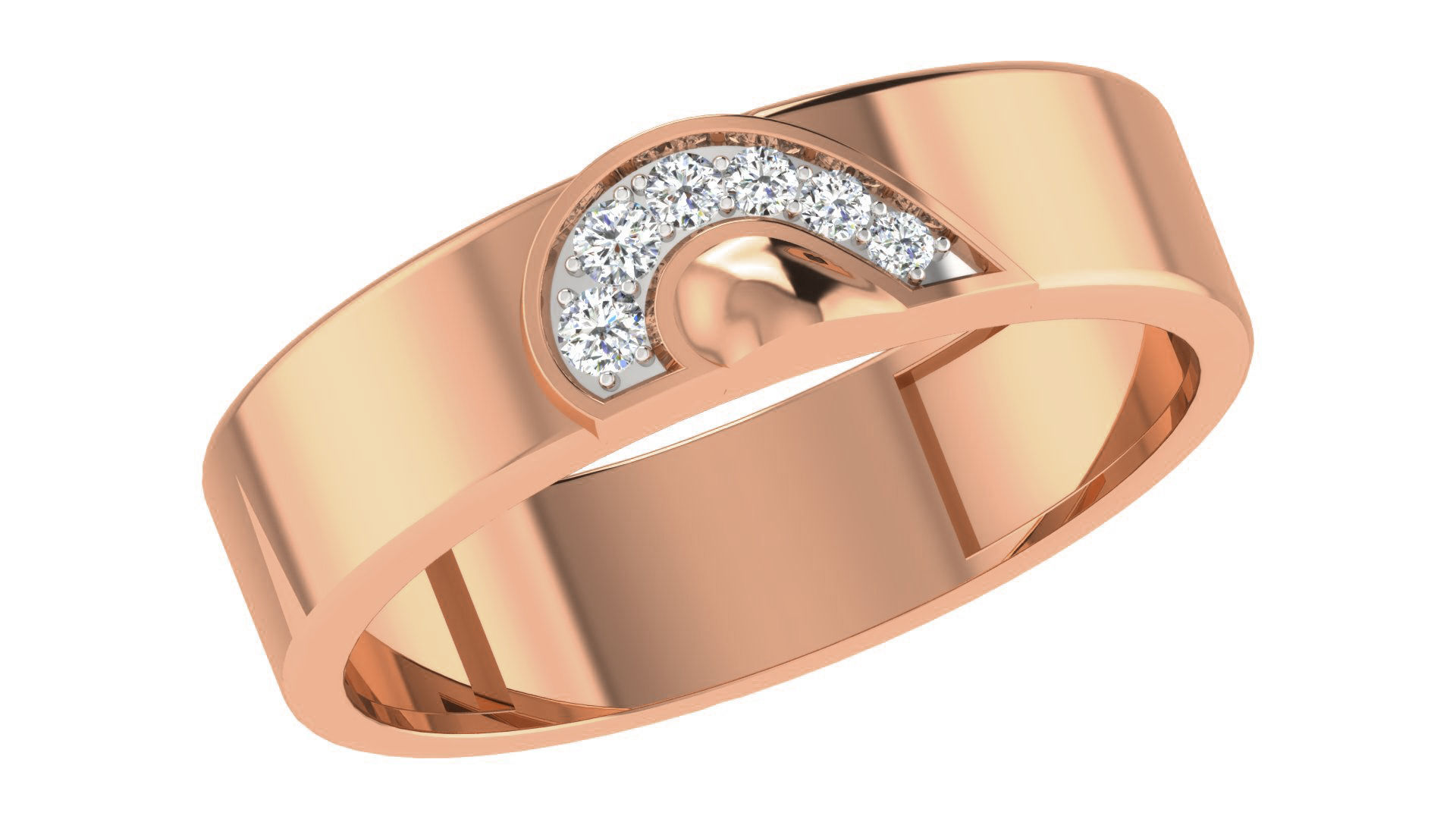 Couple Band Ring 3dm stl render detail 3D print model_6