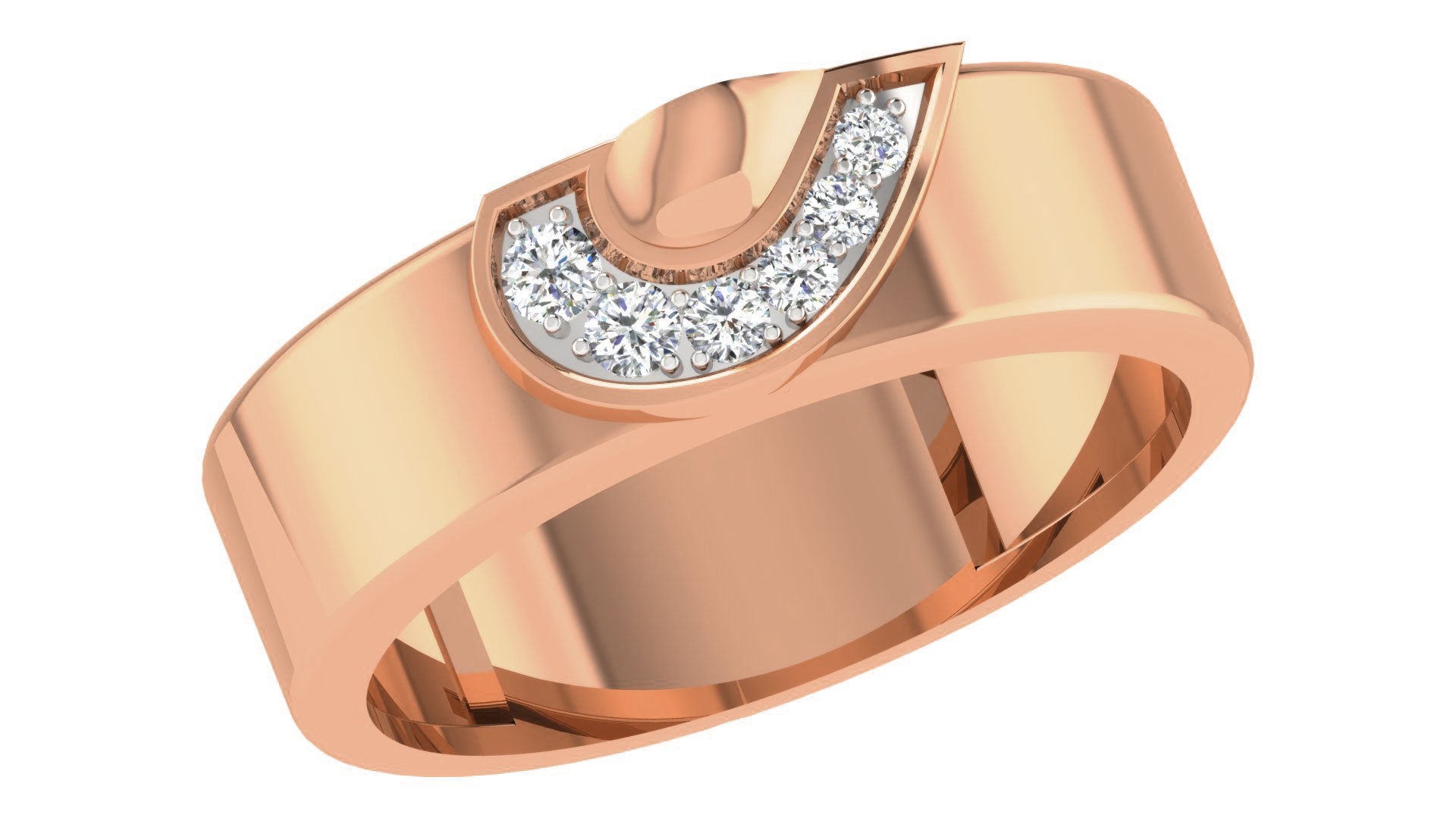 Couple Band Ring 3dm stl render detail 3D print model_4