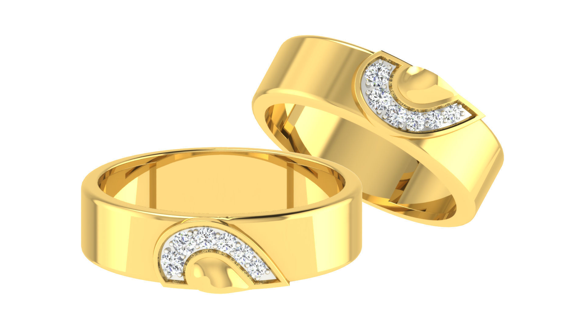 Couple Band Ring 3dm stl render detail 3D print model_26
