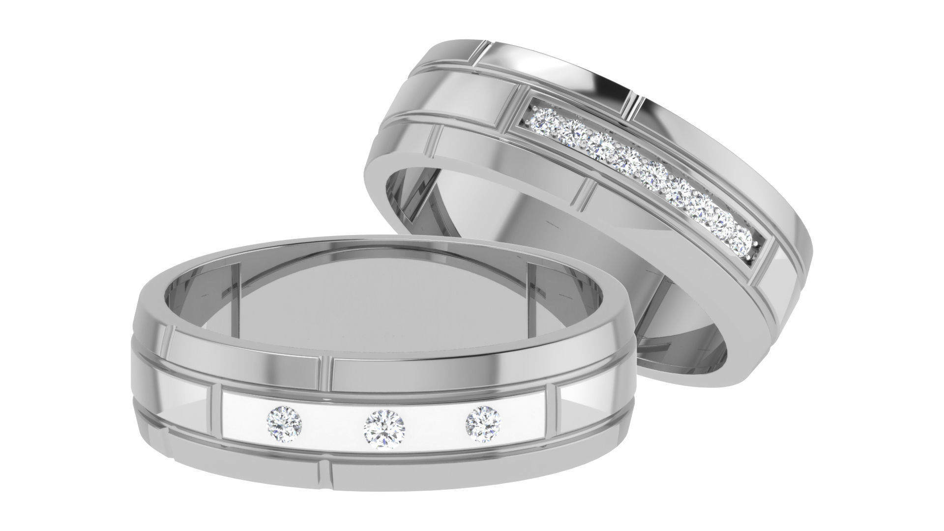 Couple Band Ring 3dm stl render detail 3D print model_3