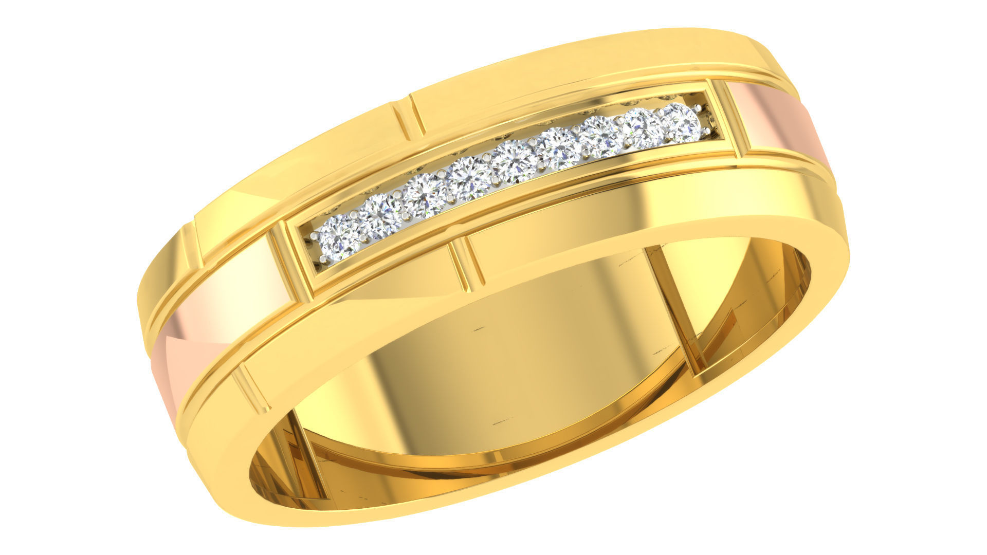 Couple Band Ring 3dm stl render detail 3D print model_4