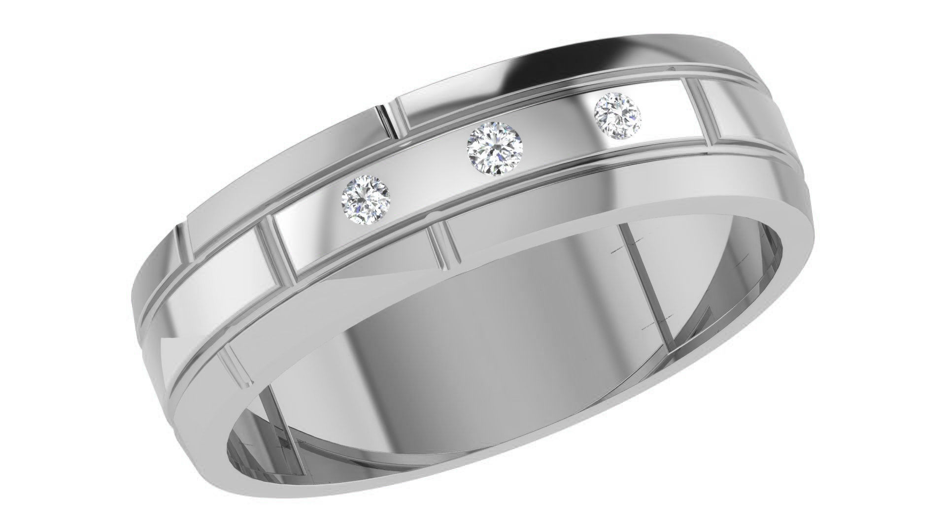 Couple Band Ring 3dm stl render detail 3D print model_17