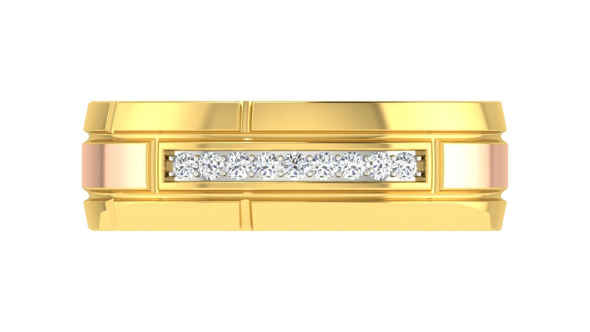 Couple Band Ring 3dm stl render detail 3D print model_13