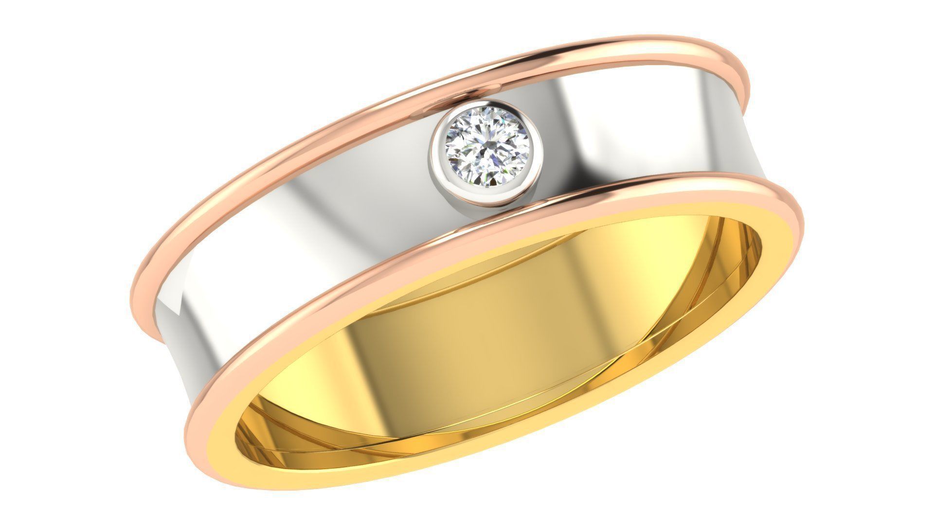 Couple Band Ring 3dm stl render detail 3D print model_5