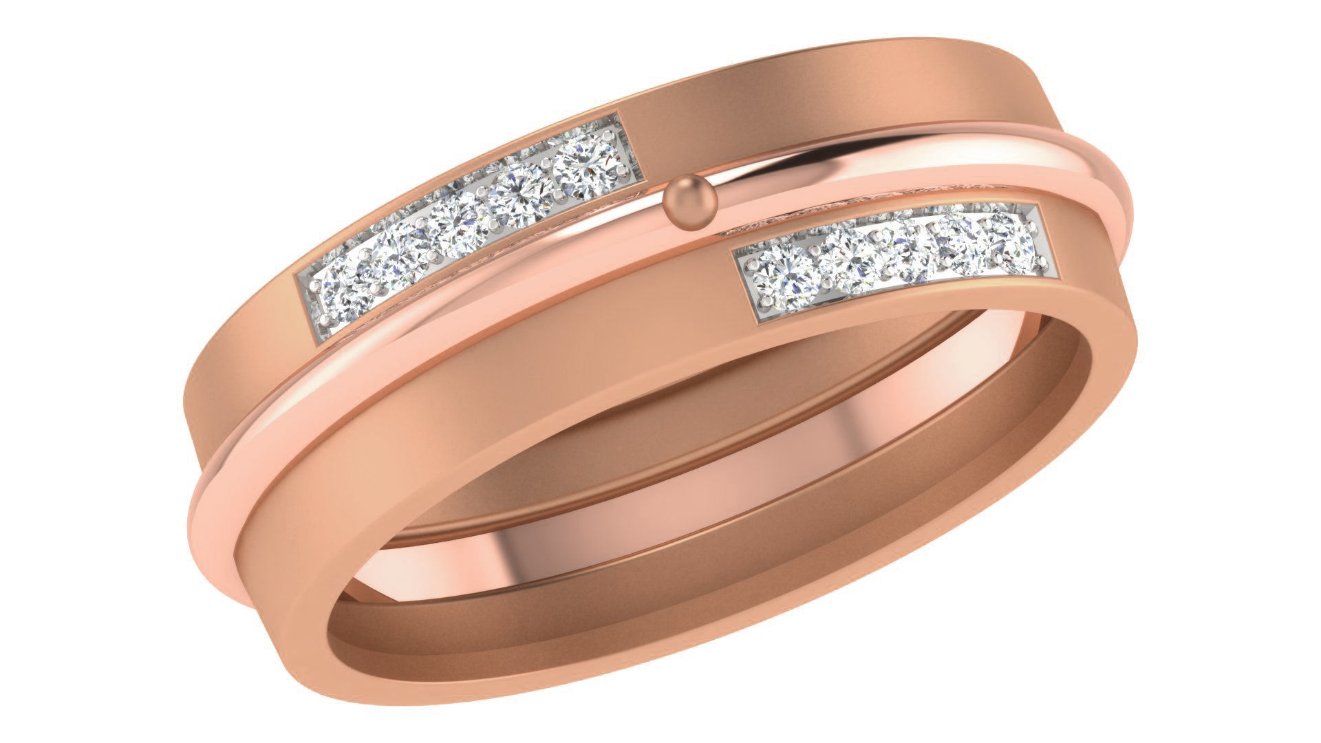 Couple Band Ring 3dm stl render detail 3D print model_6