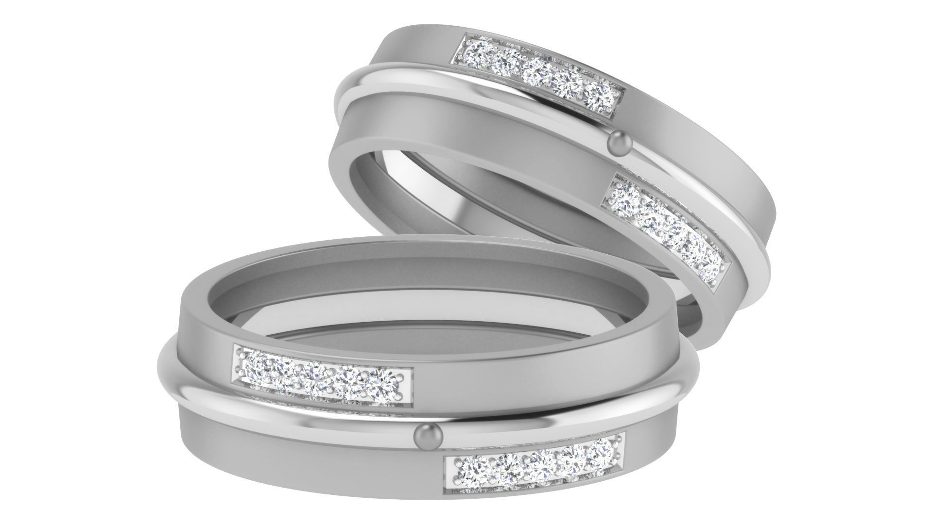 Couple Band Ring 3dm stl render detail 3D print model_3