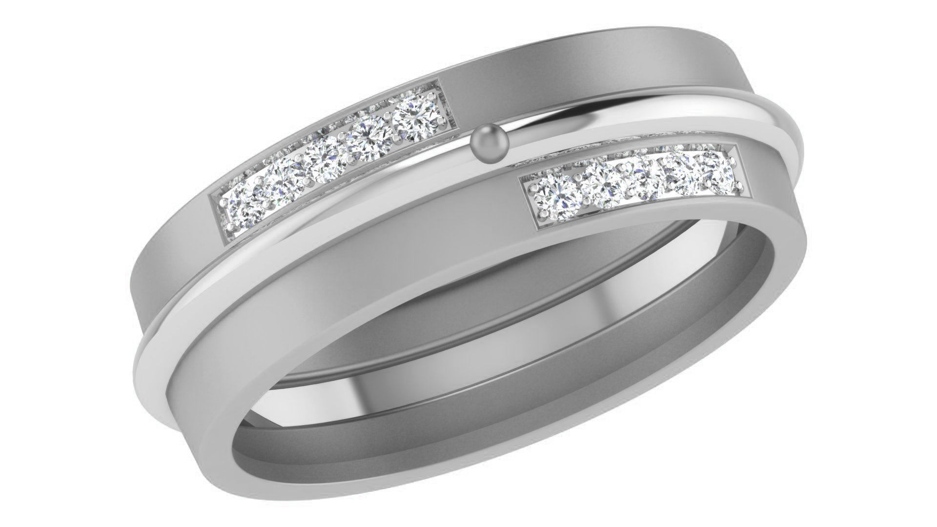 Couple Band Ring 3dm stl render detail 3D print model_5