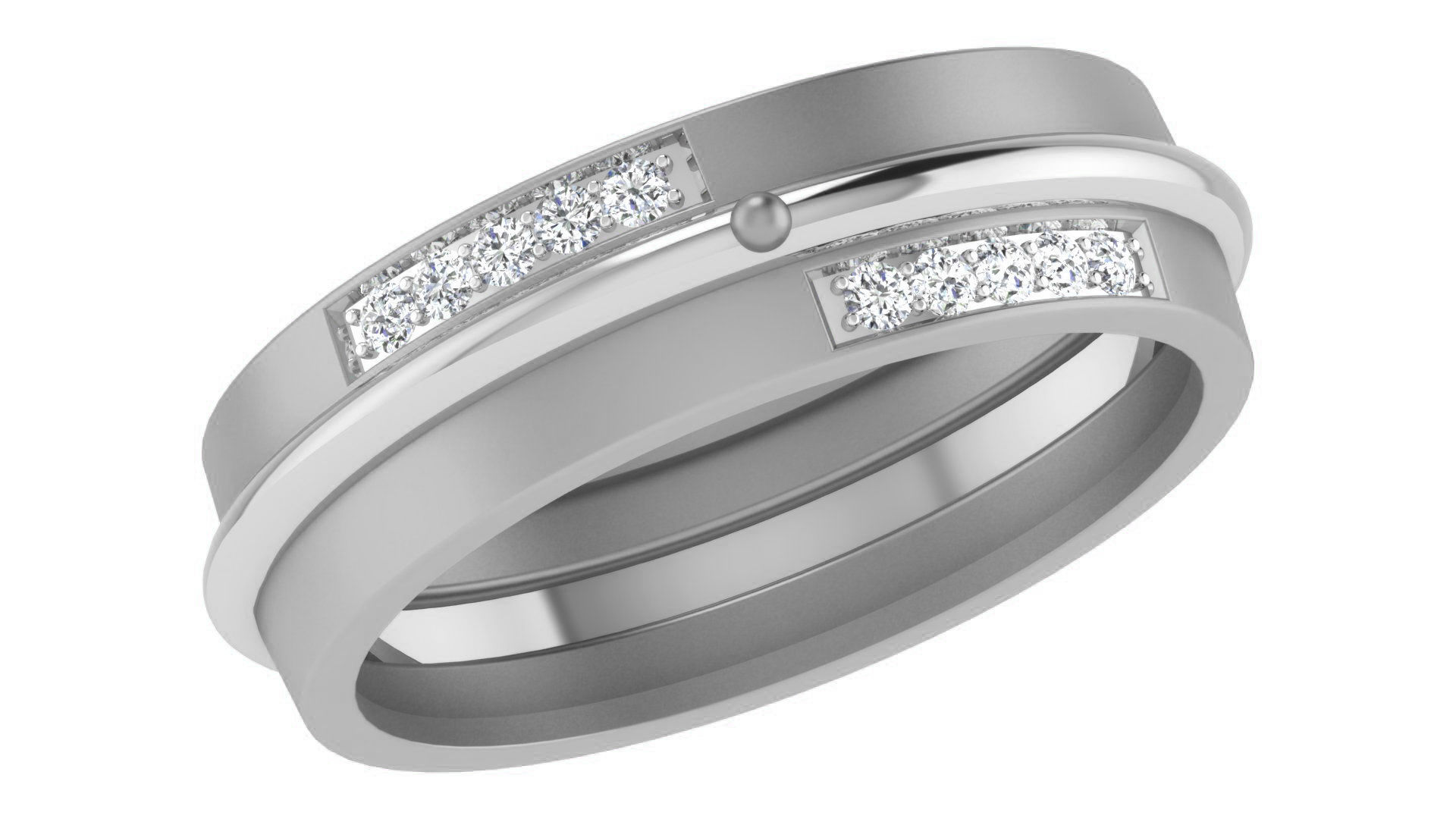 Couple Band Ring 3dm stl render detail 3D print model_18