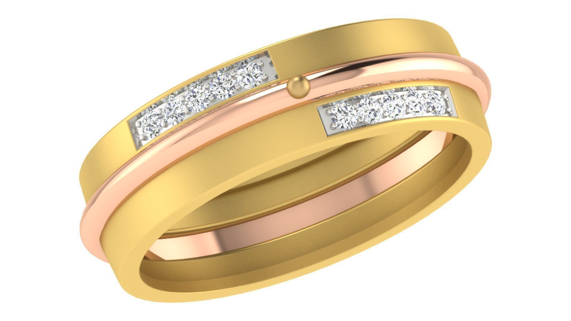 Couple Band Ring 3dm stl render detail 3D print model_17