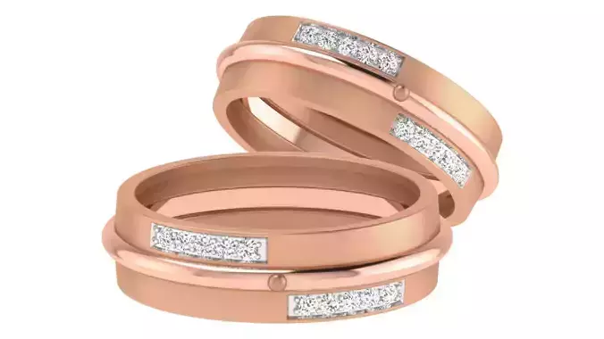 Couple Band Ring 3dm stl render detail