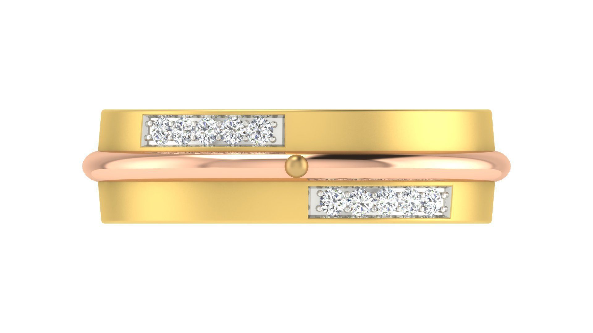 Couple Band Ring 3dm stl render detail 3D print model_25