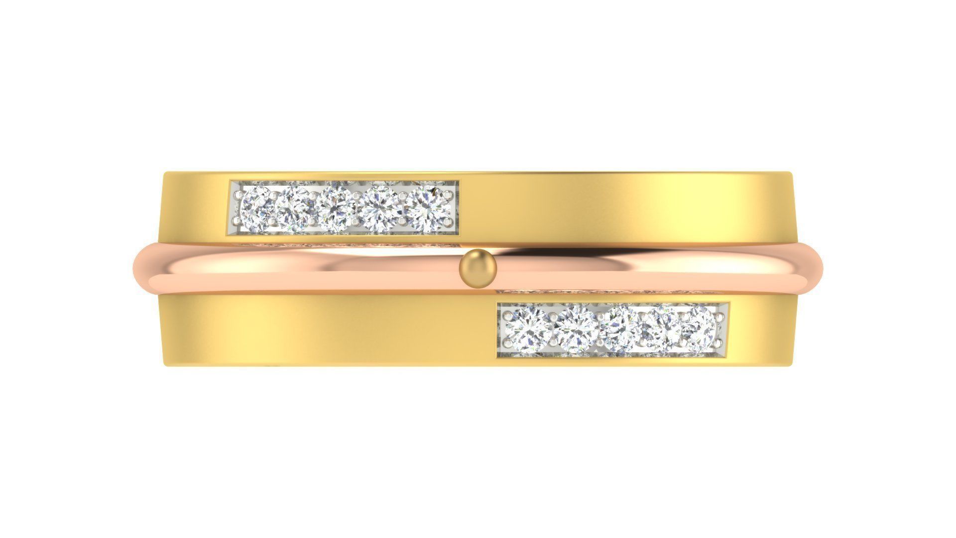 Couple Band Ring 3dm stl render detail 3D print model_13