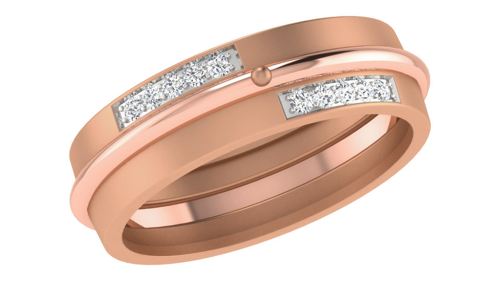 Couple Band Ring 3dm stl render detail 3D print model_16