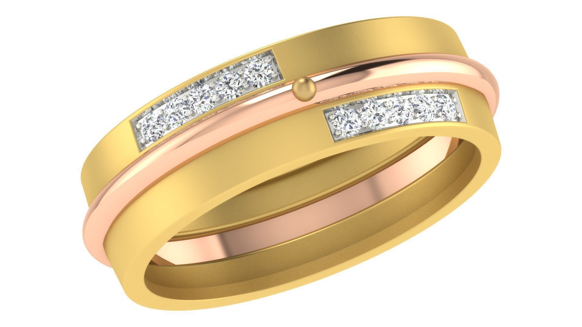 Couple Band Ring 3dm stl render detail 3D print model_4