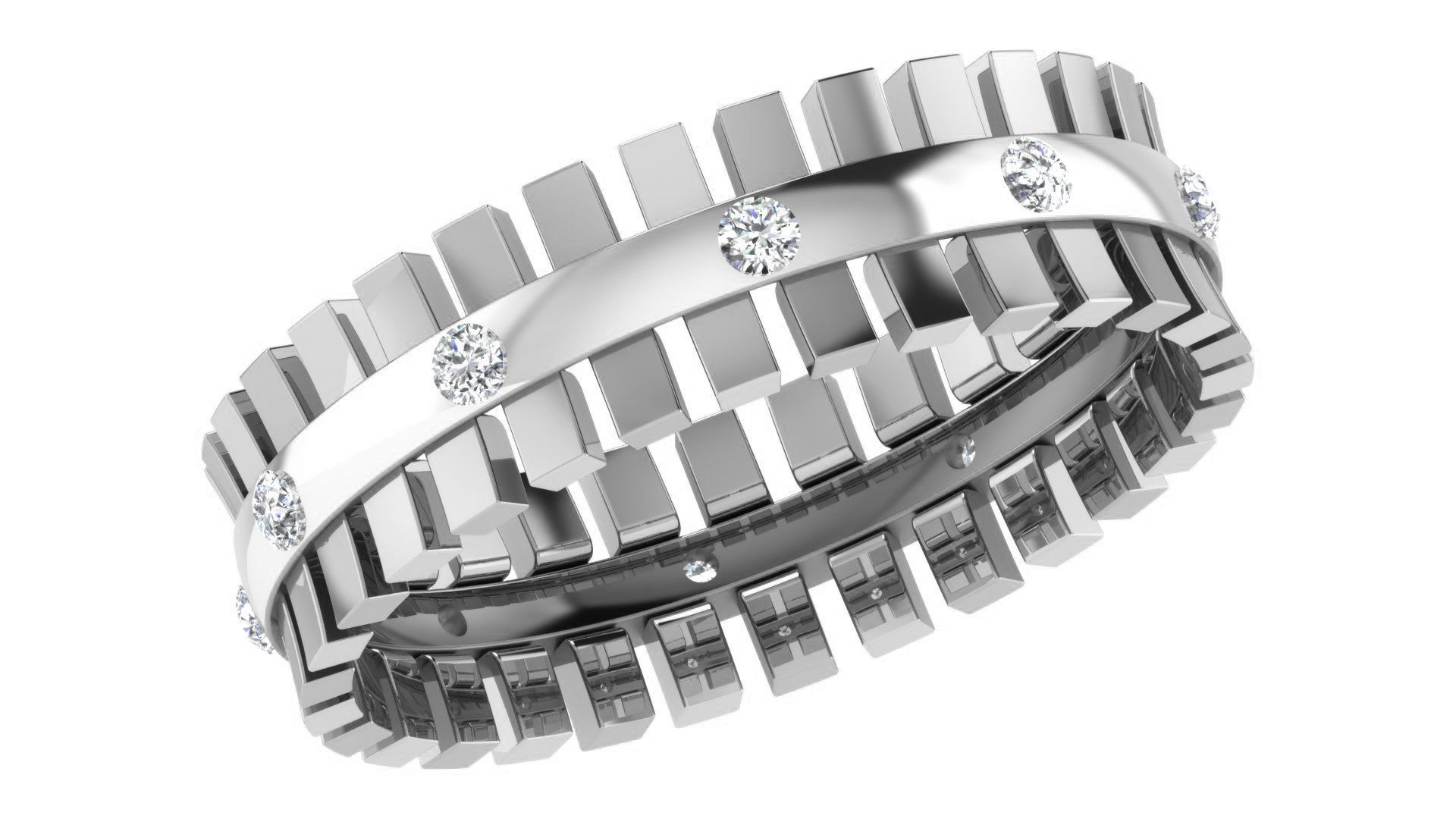 Couple Band Ring 3dm stl render detail 3D print model_16