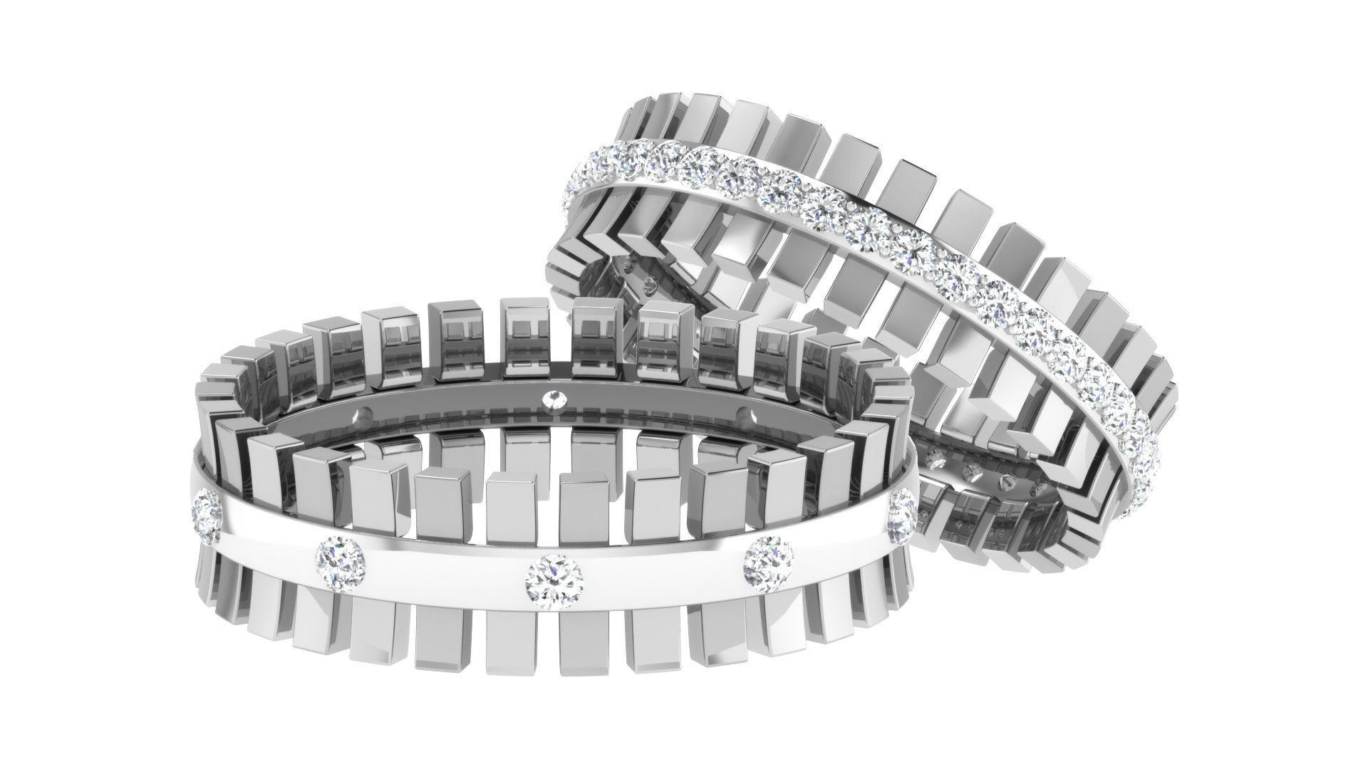 Couple Band Ring 3dm stl render detail 3D print model_2