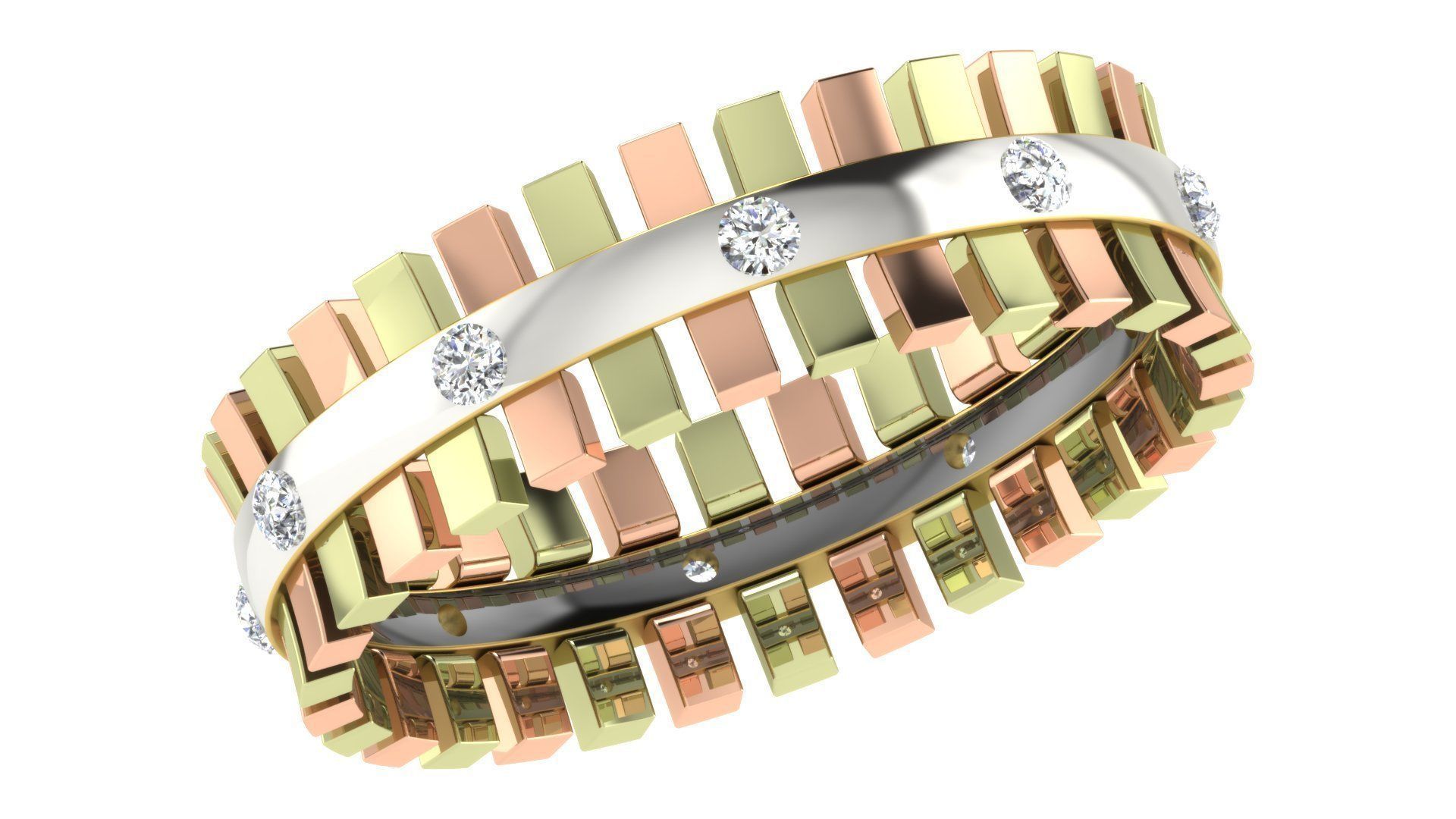 Couple Band Ring 3dm stl render detail 3D print model_17