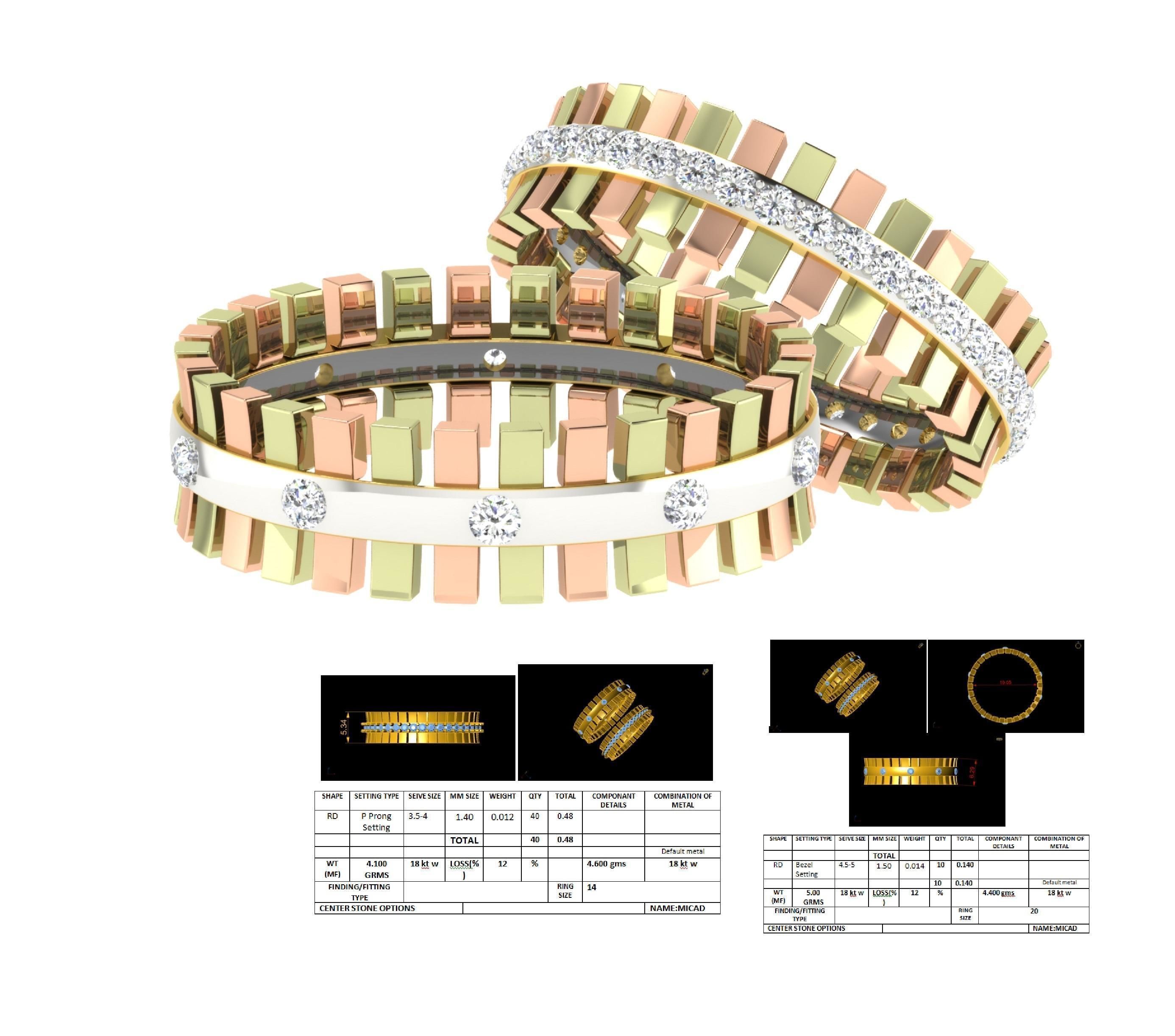 Couple Band Ring 3dm stl render detail 3D print model_3