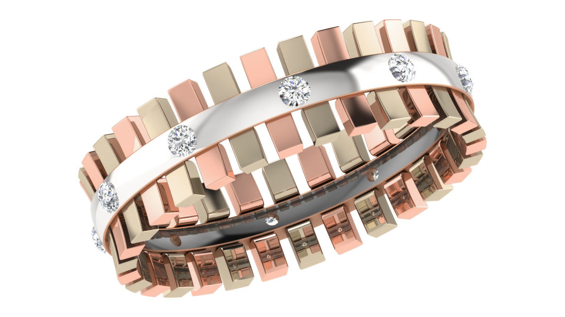 Couple Band Ring 3dm stl render detail 3D print model_18