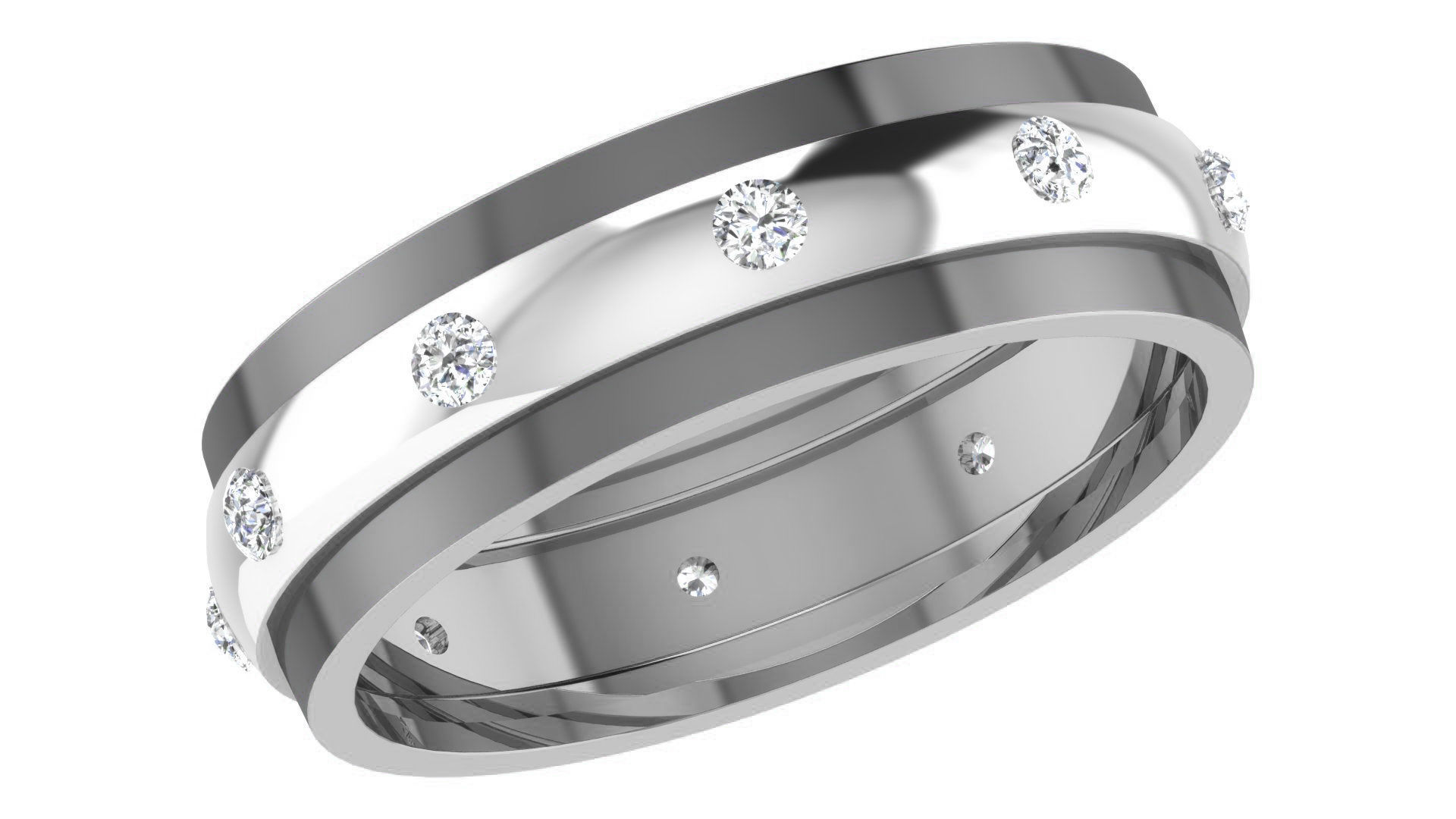 Couple Band Ring 3dm stl render detail 3D print model_17