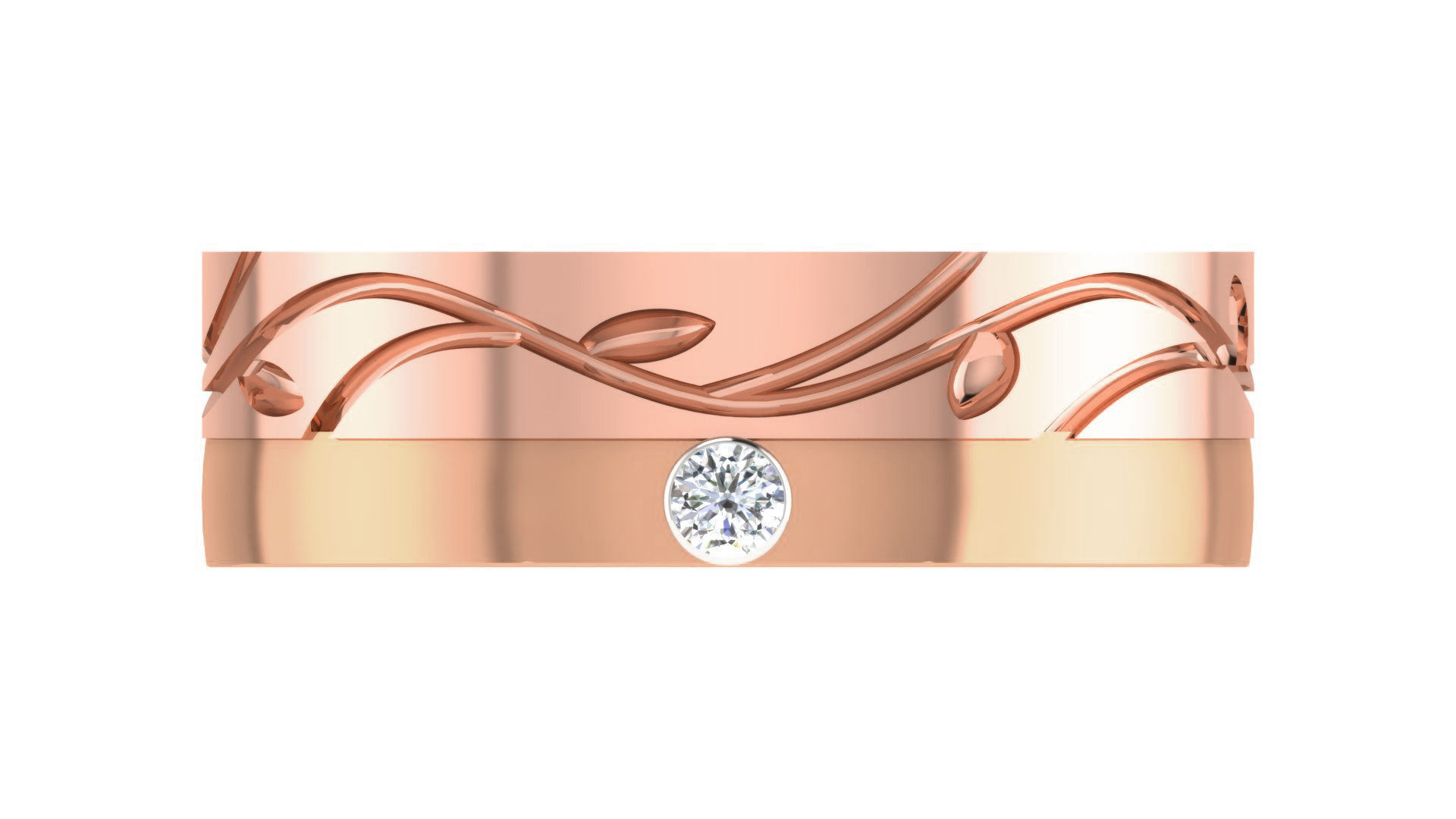 Couple Band Ring 3dm stl render detail 3D print model_27