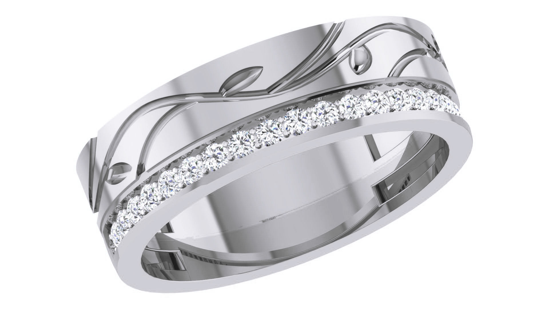 Couple Band Ring 3dm stl render detail 3D print model_5