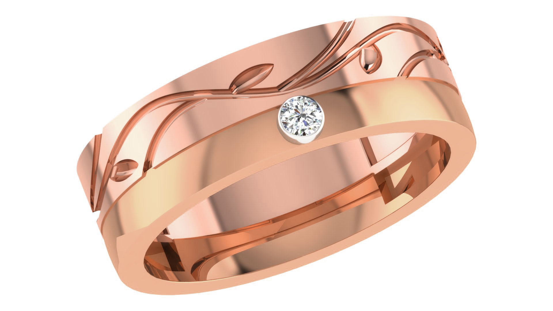 Couple Band Ring 3dm stl render detail 3D print model_18