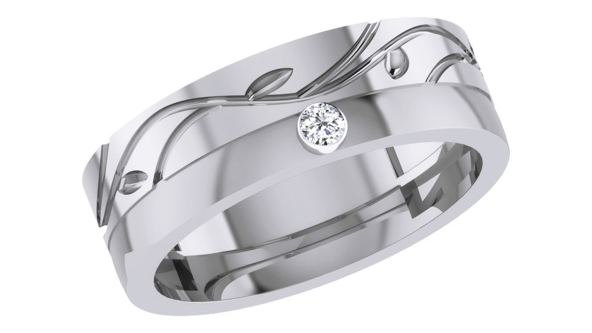 Couple Band Ring 3dm stl render detail 3D print model_17