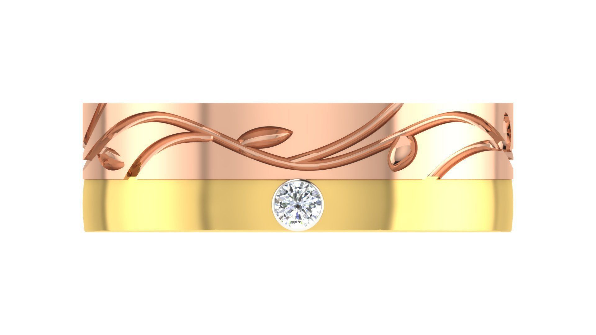 Couple Band Ring 3dm stl render detail 3D print model_25