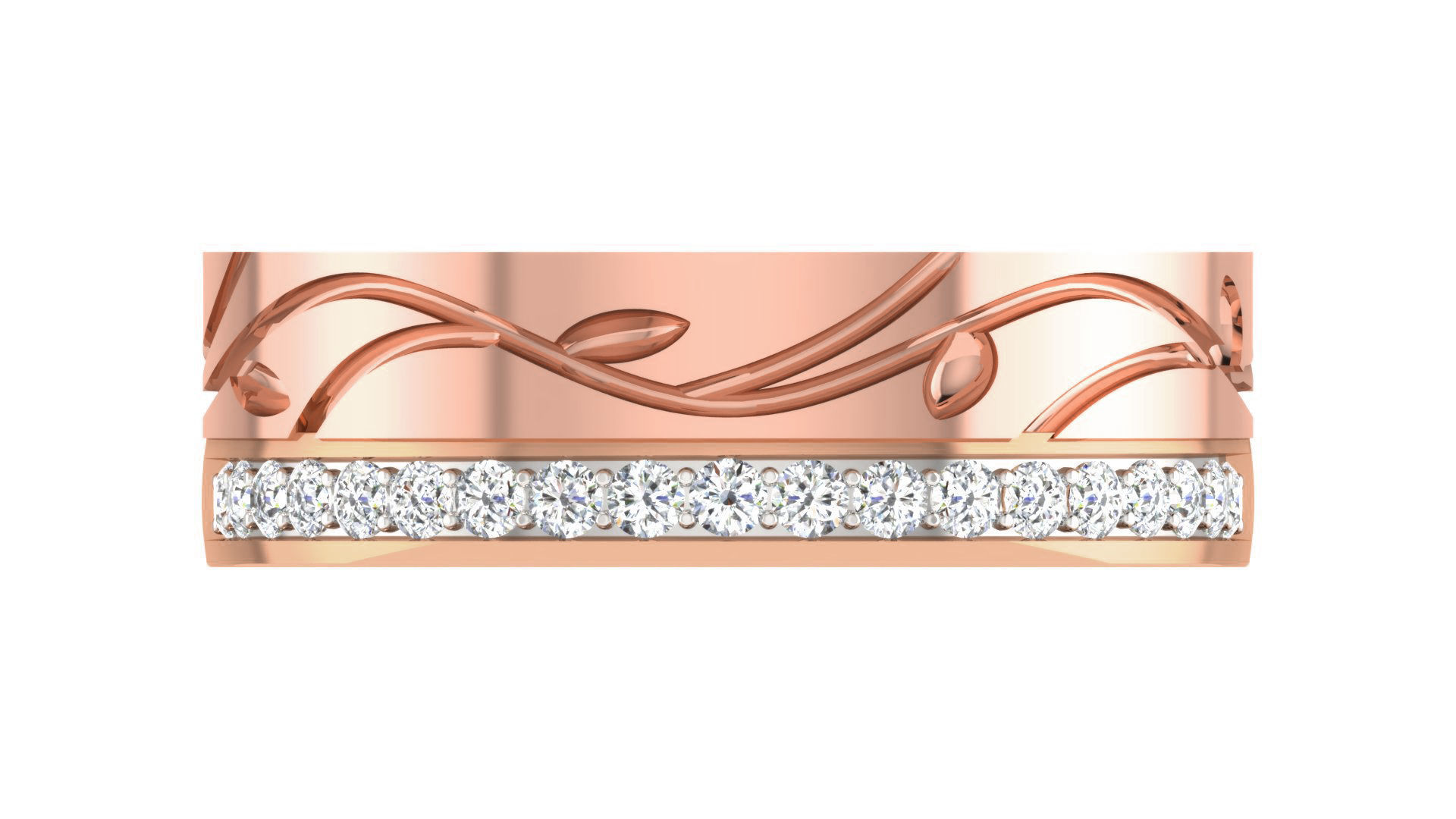 Couple Band Ring 3dm stl render detail 3D print model_15