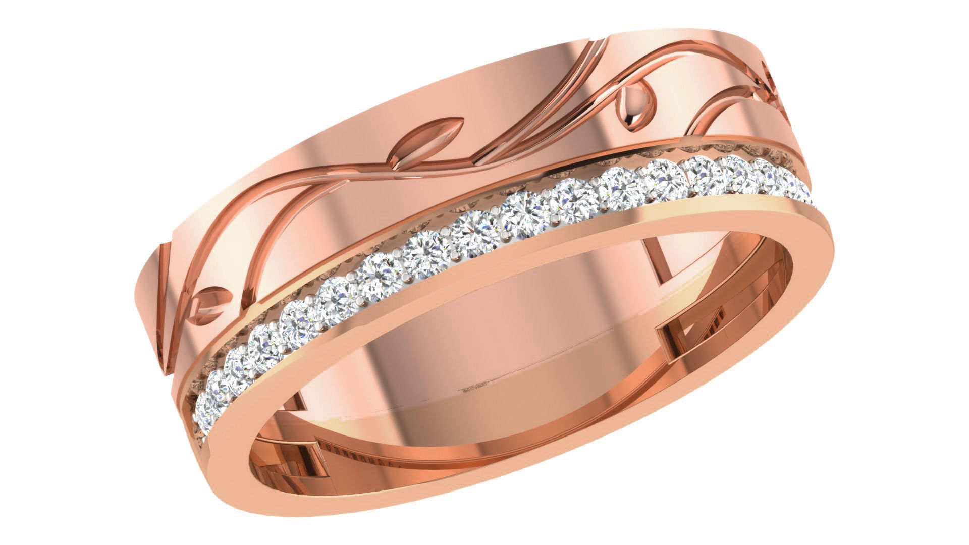 Couple Band Ring 3dm stl render detail 3D print model_6