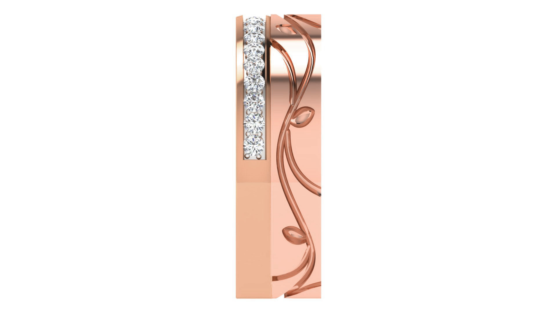 Couple Band Ring 3dm stl render detail 3D print model_12