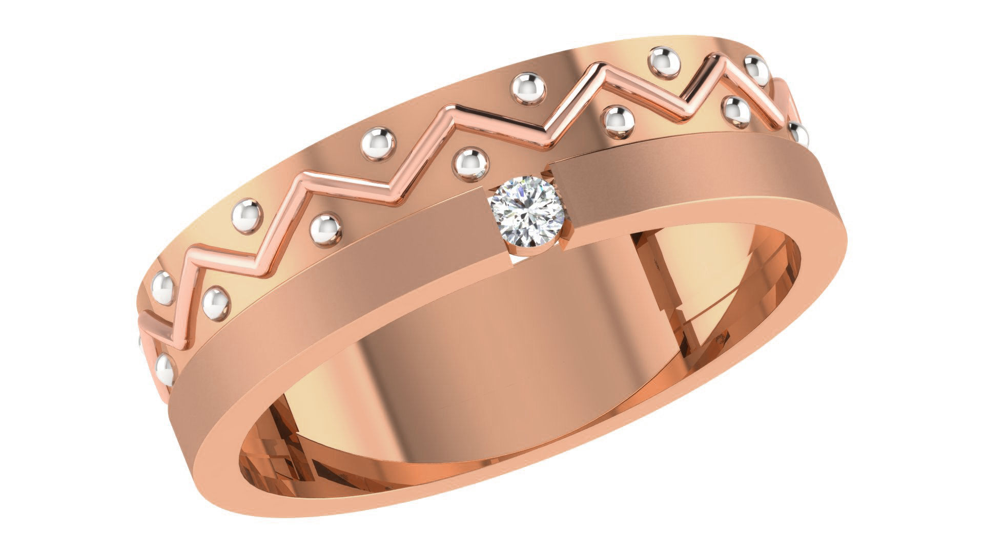 Couple Band Ring 3dm stl render detail 3D print model_18