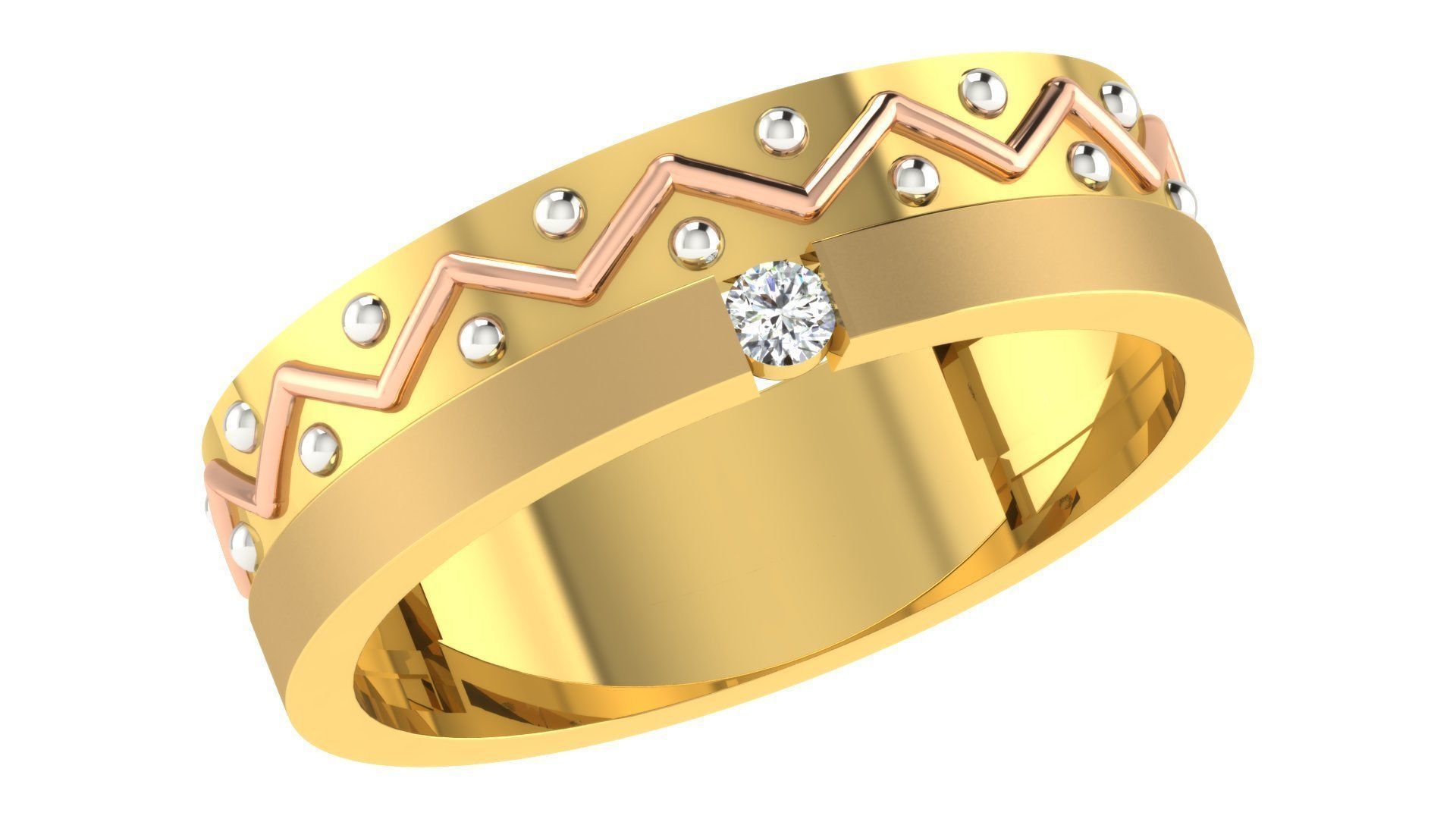 Couple Band Ring 3dm stl render detail 3D print model_16
