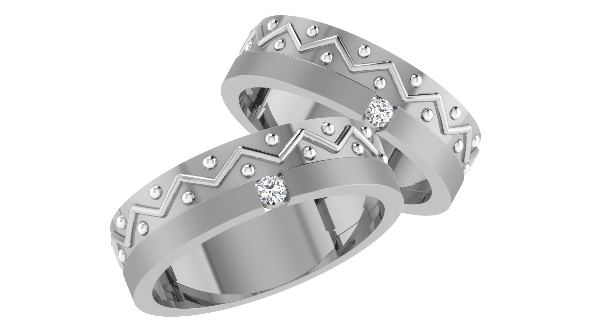 Couple Band Ring 3dm stl render detail 3D print model_3