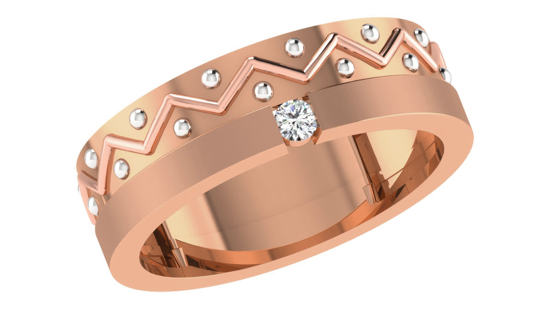 Couple Band Ring 3dm stl render detail 3D print model_6