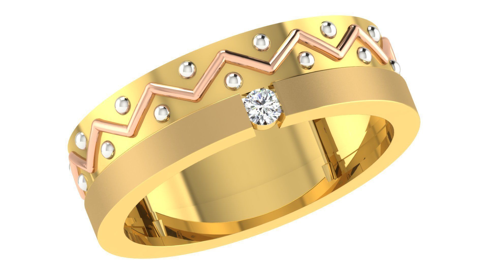 Couple Band Ring 3dm stl render detail 3D print model_4