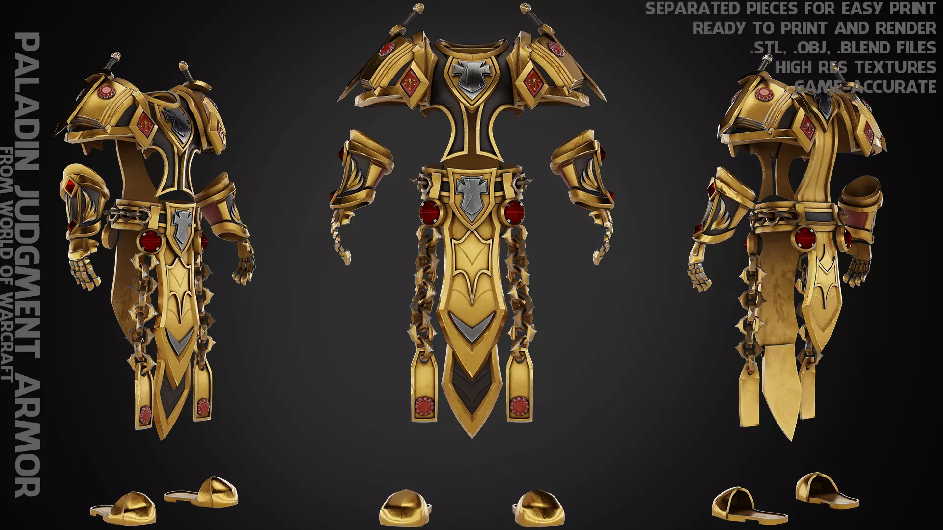 World of Warcraft Paladin Judgment Armor for Cosplay 3D print model_0