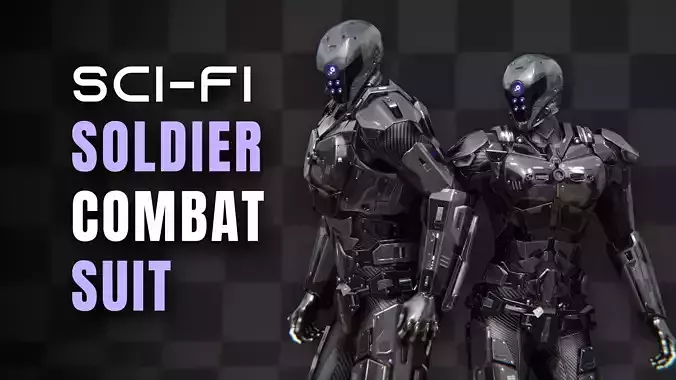 Sci-fi Soldier Combat Suit  Low-poly 3D model