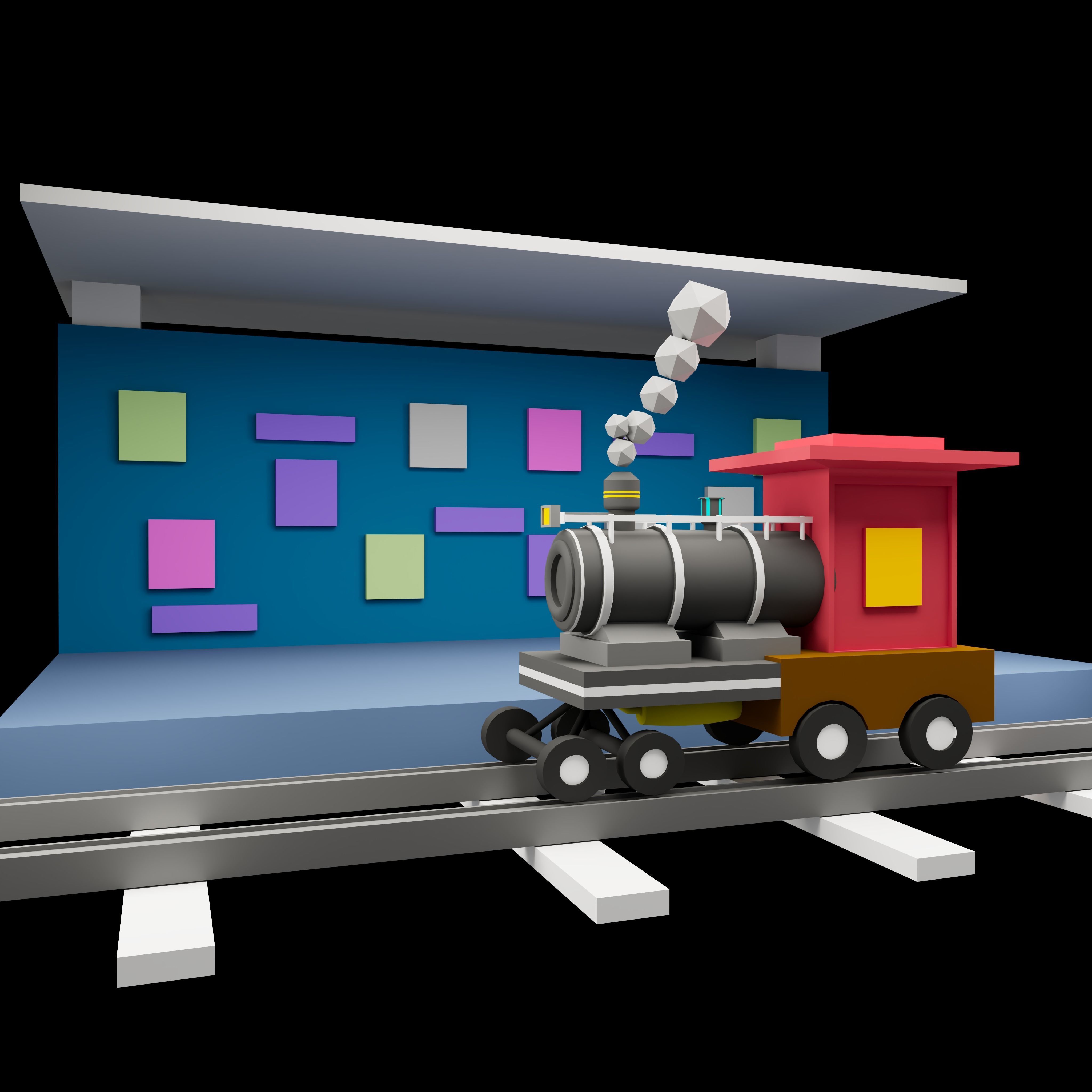 Low poly Trian Low-poly 3D model_1