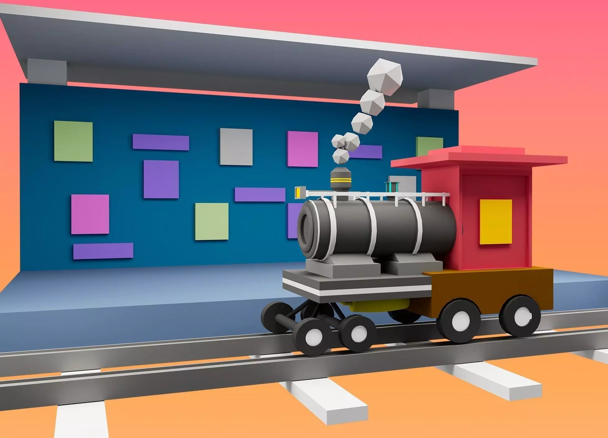 Low poly Trian Low-poly 3D model_0