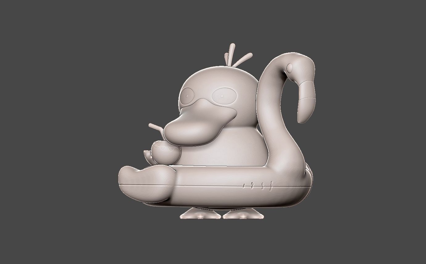 Pokemon psyduck beach style free Free 3D print model_2