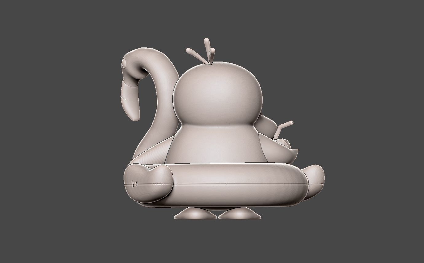 Pokemon psyduck beach style free Free 3D print model_8