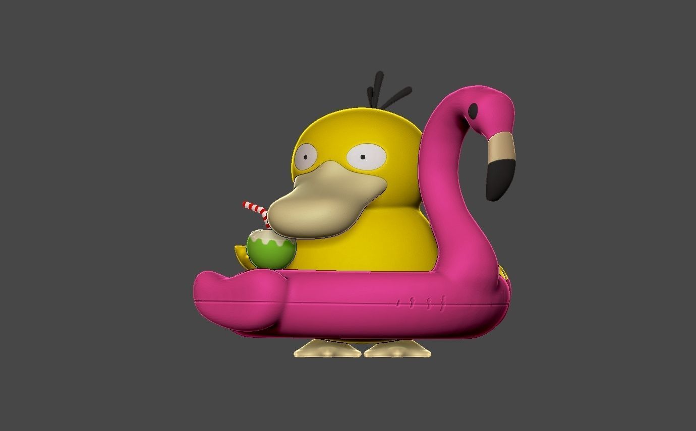 Pokemon psyduck beach style free Free 3D print model_1