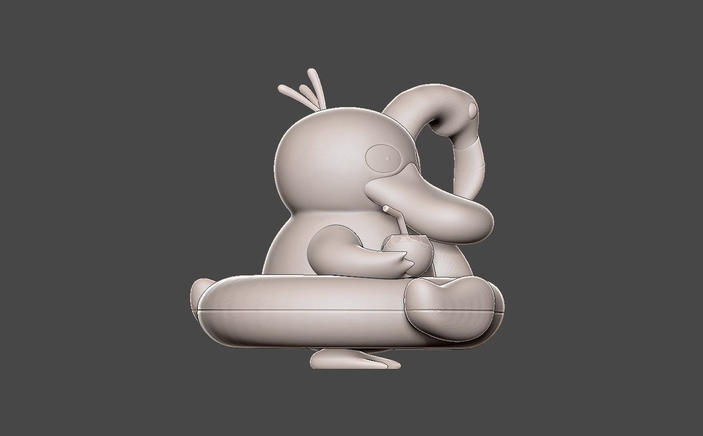 Pokemon psyduck beach style free Free 3D print model_6